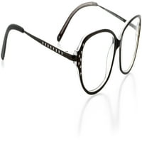 Ženske optičke naočale - ovalni oblik, plastični full rim, crni kristal