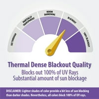 Benjamin Thermal Thermal Gromet Top BlackOut zavjesa za zavjesu - Izuzetno široko jedno ploča