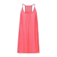 Ženske Casual haljine Howllow Back šifon Strap špageti haljina za plažu kratka Moda out Pink Dress 2XL