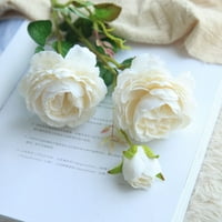 Pxiakgy vještački cvijet Zapadne ruže božur svadbeni buket vjenčani Kućni dekor WH + bijeli