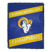 Los Angeles Rams Super Bowl Lvi šampioni tkani žakardni pokrivač