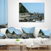 Dizajdbal Prekrasna novozelandska stjenovita plaža - Moderna jastuk za bacanje mora - 16x16