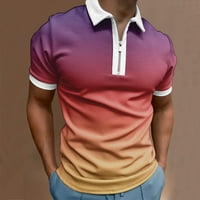 DTIDTPE majice za muškarce, mužjak ljetni casual gradijentni zatvarač napuniti majicu za bluze ovratniku