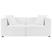 Modway saybrook na otvorenom tapeciranom dvosmjernom kauč na kauč na razvlačenje u bijelom