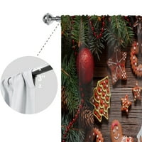 Goory Xmas LINEN Teksturirani štap džep prozora Duga kuhinjska ploča božićne zavjese Gingerbread Tretmani
