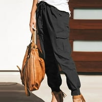 xiuh široke pantalone žene modni jednobojni kombinezoni sa vezicama džepne pantalone casual pantalone