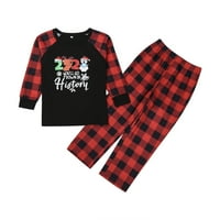 Fanvereka božićne pidžame Porodica koja odgovara noćnim rubljem Ploševi ispisani uzorak vrhovi i hlače