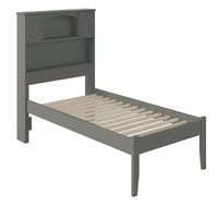 Newport dvostruki krevet od punog drveta na platformi sa uzglavljem za odlaganje u sivoj boji