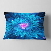 Designart Magical Blue Glowing Flower - jastuk za bacanje cvijeća-12x20