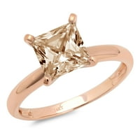 3. ct sjajan princeza rez jasno simulirani dijamant 18k Rose Gold Solitaire prsten SZ 9.5