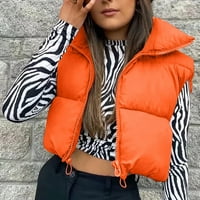 Ženski kaputi jakne za žene zimski spremnik bez rukava bez rukava lagana stalka zatvarač zip čvrsti prekrivani