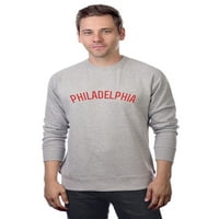 Daxton Philadelphia duks fit pulover Crewneck French Terry tkanina, hto siva dukserica crvena slova, 3xl