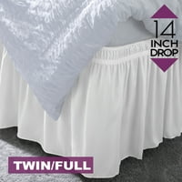 Početna Detalji Bijeli omotač oko suknje za krevet mikrovlakana, Twin