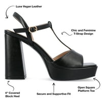 Kolekcija Journee Ženske Parson Metalne Veganske Kožne Sandale Na Platformi