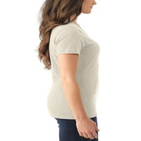 Ženska meka tri-blend v majica sa izrezom, pakovanje
