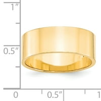 14k žuto zlato lagana ravna vjenčana veza veličine 11. fll080