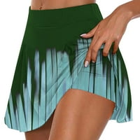 Hesxuno ženske letnje plisirane teniske suknje Atletski rastezljive kratke joge lažni šorc sa dve pantalone