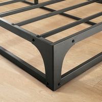 Mellow of base 9 metalni krevet platforme sa čeličnim letvicama, crni, kralj