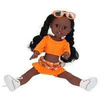 Black Girl Doll Lijepa vinilna djevojka lutka s modnim poklon za rođendan za djecu