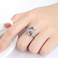 Keusn Dame Prsten Šareni Rainbow Ring Ring Ring Symple Circon Prsten nakit Poklon za djevojke Dostupne