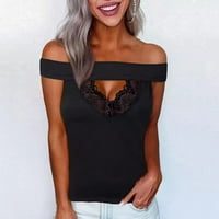 Ljeto ženski seksi vrhovi modni rame čipka šuplje valje košulje omotaju bez kaiševa, casual tunika bluze