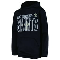 Mladi Black New Orleans Saints Dvostruki logo Pulover Hoodie