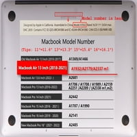 Kaishek plastična Hard Shell Cover Compatibible - Objavljen MacBook Air S Retina prikaz i ID dodira Model: