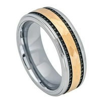 Prilagođeno personalizirano graviranje vjenčani prsten Set za njega i njen IP čekić od žutog zlata sa