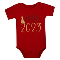 Baby Toddler Slatka bodysuits Moja prva nova godina odjeća Dječak djevojka Nova godina odjeća crveno slovo