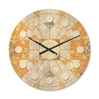 Designart 'Retro Geometric Design I' Mid-Century Modern Wood Wall Clock