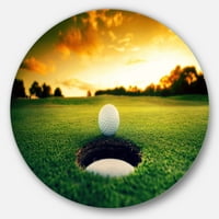 Promjena Golf Ball u blizini rupe pejzažnog metalnog kruga zidne umjetnosti
