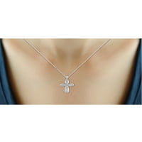JewelersClub srebra naglasak dijamantski križ Privjesak Ogrlica za žene Bijeli dijamanti + 18 uže lanac