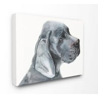 Stupell Industries Great Dane pas pet životinja siva akvarelna slika platnena zidna Umjetnost George Dyachenko