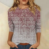 GDfun rukav majice za žene Cute Print grafički Tees bluze Casual Plus Size Osnovni button Tops pulover-ženske