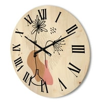 PROIZVODNJA Sažetak minimalnih oblika pod cvijećem III Modern Wood Wall Clock