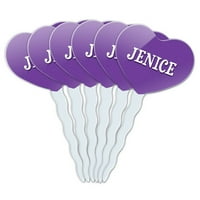 Jenice Heart Love Cupcake Picks Toppers-Set od 6 komada