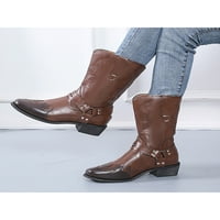 Žene retro vezene zapadne rodeo kaubojske čizme srednje široke teleće cipele s niskim potpeticama