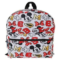 Disney Mickey Minnie Mousev print 16 ruksak W PREDNJI DRŽAVNI BIJELI