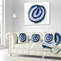 Designart kriška prekrasnog plavog ahata - apstraktni jastuk za bacanje - 18x18