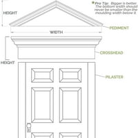 Ekena Millwork 127 Donja širina 7 8 Top širine 1 4 H 1 P TRADICIONALNA CROSSHEACH SAME