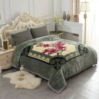Mink Fleece pokrivač za King Bed, slojni korejski teški debeli topli pokrivač 10Lbs, 85 x95