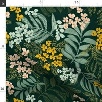Spoonflower tkanina-jesenji listovi smaragd štampan na presvlakama baršunasta tkanina masti četvrtina-tapaciranje