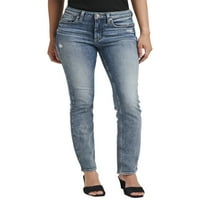 Silver Jeans Co. Najtraženije ženske traperice s ravnim nogama u sredini, veličine struka 24-36
