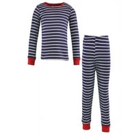 Hudson Baby Child Pamuk Pajama set, mornarska pruga crvena, godina