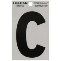 Hillman 3 crno-srebrna reflektirajuća ljepljiva slova C