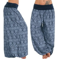 IOPQO Cargo Hlače Žene Ženske tiskane širine širine labave nogu hlače Žene casual pantalone za žene Tweatpats