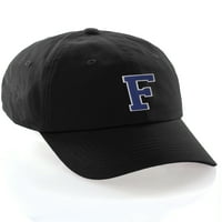 Prilagođena bejzbol kapa od slova od A do Z boje tima, crna kapa bijelo plavo slovo F