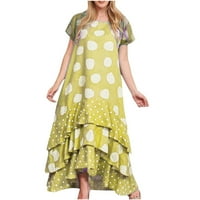 Ženska ljetna haljina boemska talasna tačka kratki rukav duga haljina Maxi haljine plaža sarafan haljina