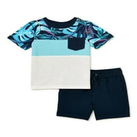 Wonder Nation Baby & Toddler Boys Džepna majica i kratke hlače, set, veličine 12m-5t