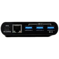 Tripp Lite USB-C do Ethernet adaptera sa USB-A, Gigabitom, Thunderbolt 3-PD punjenje, crna